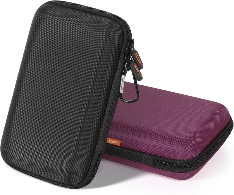 GLCON 2 Colors Shockproof Hard Shell Carrying Case for GPS, External Hard Drive, Power Bank, Charger, Cable, Heart Monitor, Cell Phone, Electronic Accessories - Larger Capacity Storage Pouch Travel Bag - Image 1